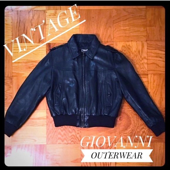 Giovanni Outerwear Other - BlACK GIOVANNI 100% LEATHER BOMBER MENS COAT SZ XL